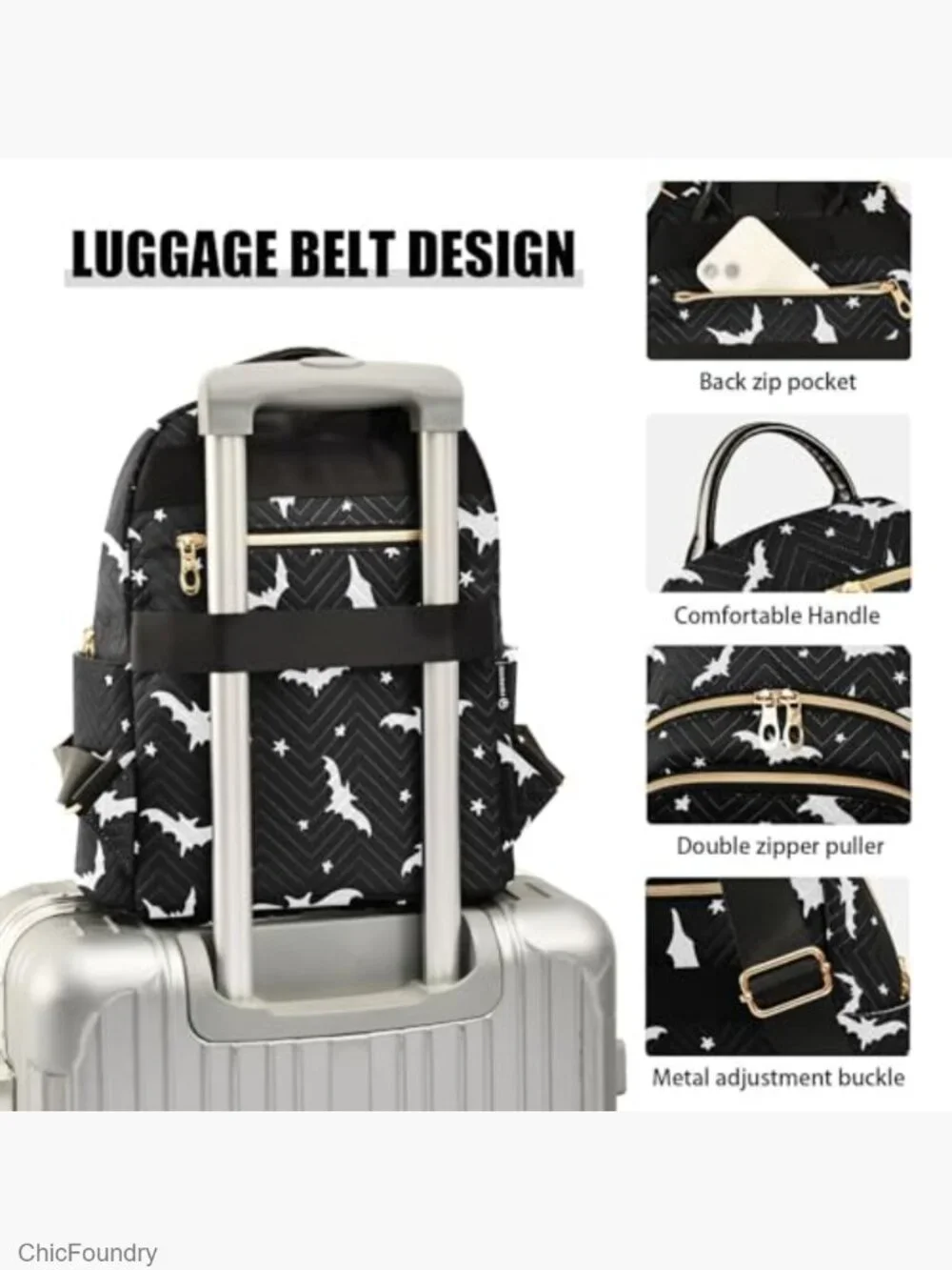 Halloween Bat Mini Backpack Fashion Backpack Purse for Women Handbag Shoulder